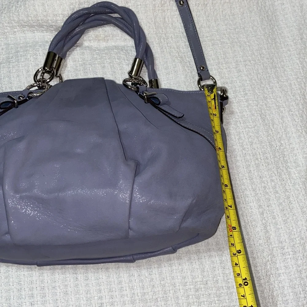 Coach Madison Pleated Leather Sophia Hobo Shimmer Slate Blue-Grey - F22563 bag